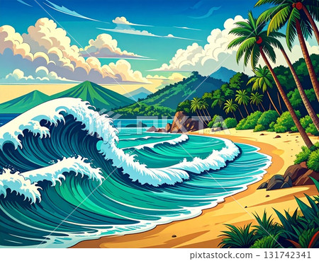 熱帶海灘度假村插圖 131742341