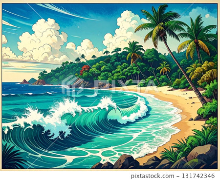 熱帶海灘度假村插圖 131742346