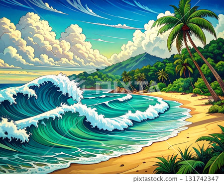 熱帶海灘度假村插圖 131742347