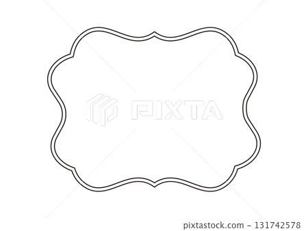 簡約復古框架插畫素材，黑白單色，仿古線條，向量png透明 131742578