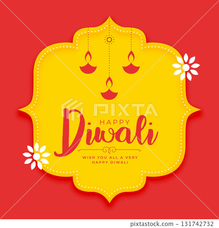 happy diwali wishes card with social media post 131742732