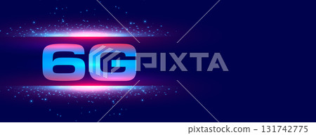 high speed 6g digital network technology banner with text space 131742775
