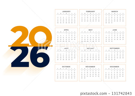 minimal 2026 new year calendar template design minimal 2026 new year calendar template design 131742843