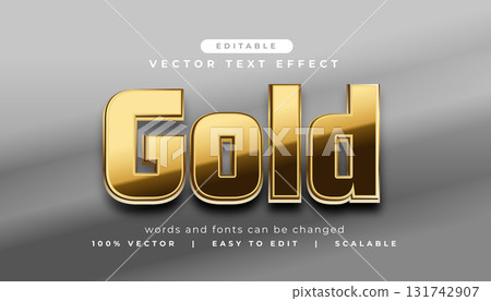 premium glossy gold text effect style 131742907