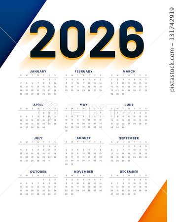 printable 2026 new year calendar layout in modern style printable 2026 new year calendar layout in modern style 131742919
