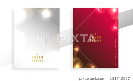 set of premium business booklet cover template with shiny effect 131742957