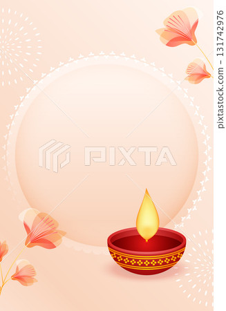 shubh diwali diya festive template with text space 131742976