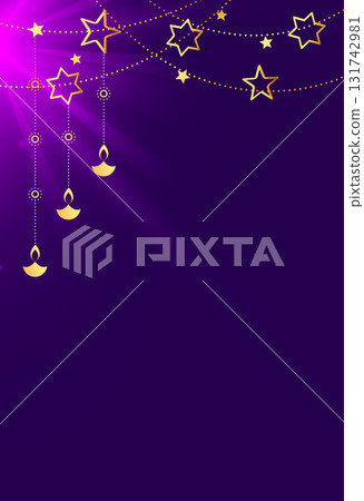 shubh diwali greeting purple poster with text space 131742981