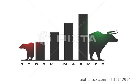 stock market financial chart bear vs bull strategy background stock market financial chart bear vs bull strategy background 131742995