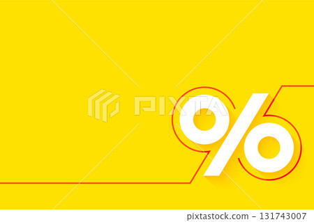 stylish percentage icon yellow banner maximizing your business investment 131743007