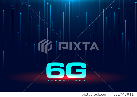 super fast 6g mobile network techno lines background 131743011