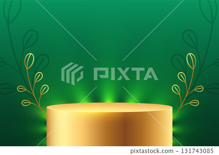 3d golden podium platform background for product display in studio 3d golden podium platform background for product display in studio 131743085