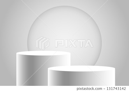 3d style white empty pedestal stage for award ceremony 3d style white empty pedestal stage for award ceremony 131743142