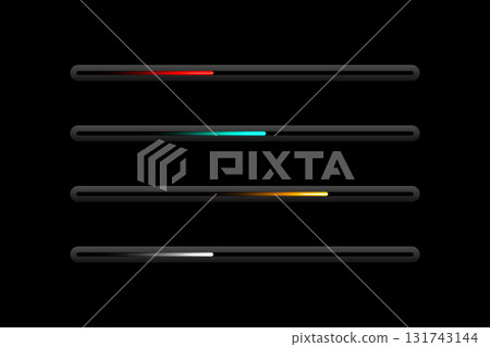 3d web loading slider bar dark background in set 131743144
