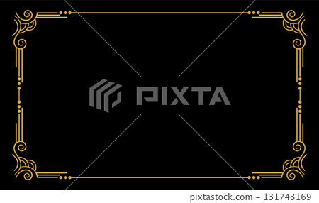 vintage and classic golden floral frame for a royal decoration 131743169