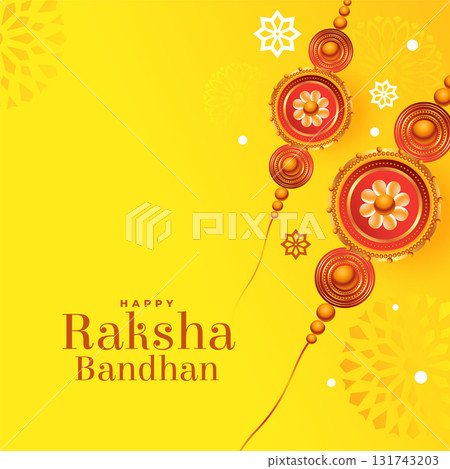 2025 raksha bandhan hindu festival yellow background 131743203