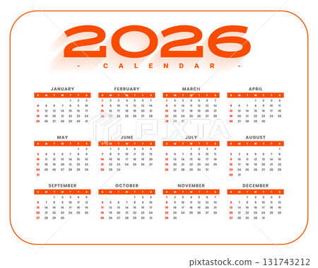 2026 full page monthly calendar template 131743212