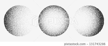 abstract circle shaped dotted stipple sphere element 131743286