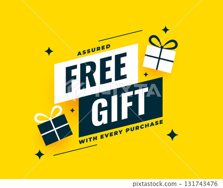 assured free gift sale offer background with every order 131743476