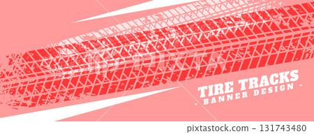 automobile wheel track mark banner for sport rally 131743480