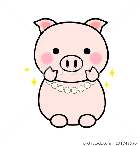 pig with pearl illustration pig with pearl illustration 131743550