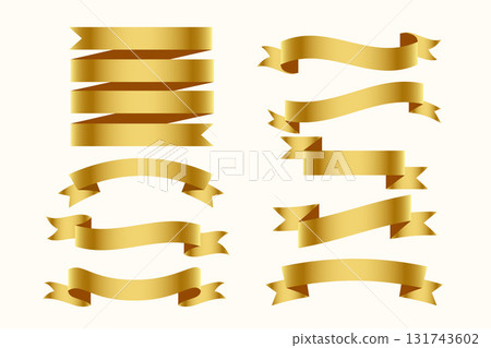collection of golden ribbon tape banner design collection of golden ribbon tape banner design 131743602