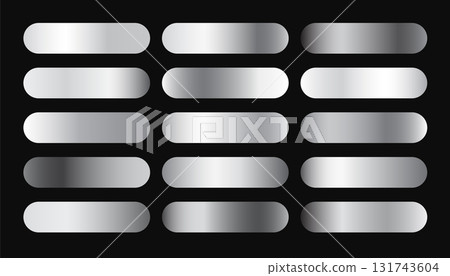 collection of shiny silver gradients swatch tone element design 131743604