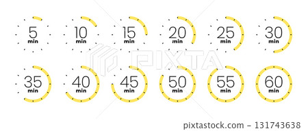 creative minute countdown timer clock symbol in collection creative minute countdown timer clock symbol in collection 131743638