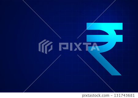 digital currency symbol of indian rupee banner with text space digital currency symbol of indian rupee banner with text space 131743681