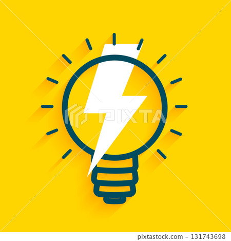 electric lighting thunderbolt in light bulb design electric lighting thunderbolt in light bulb design 131743698