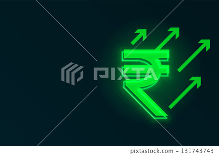 glowing indian digital currency sign banner rise up market concept glowing indian digital currency sign banner rise up market concept 131743743