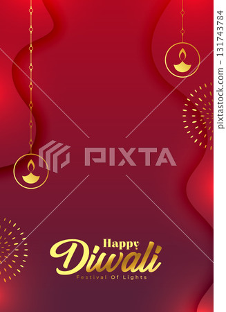 happy diwali event red template with shiny effect 131743784