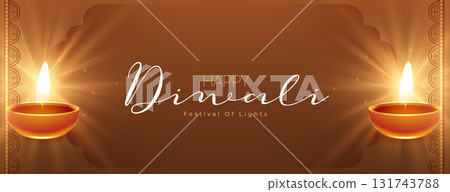 happy diwali festival of lights celebration banner 131743788