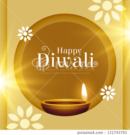 happy diwali festive golden background with diya happy diwali festive golden background with diya 131743793