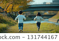 Children running in the park 131744167