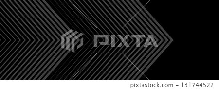 Black line arrow background. Linear triangle repeated pattern. Thin to thick gradation stripe backdrop for poster, cover, banner. Vector masculine sporty design. Striped halftone gradient wallpaper. Black line arrow background. Linear triangle repeated pattern. Thin to thick gradation stripe backdrop for poster, cover, banner. Vector masculine sporty design. Striped halftone gradient wallpaper. 131744522