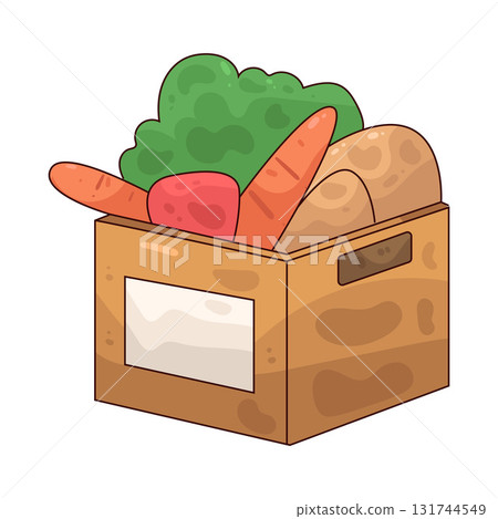 illustration of Grocery Delivery illustration of Grocery Delivery 131744549