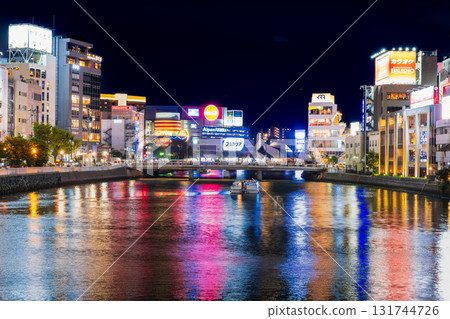 Hakata at night: Nakasu and Nakagawa River 131744726