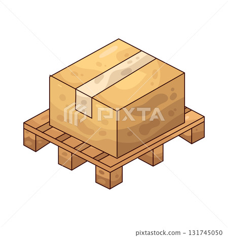 illustration of Pallet with Box illustration of Pallet with Box 131745050