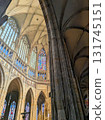Stained Glass and Gothic Ceiling of St. Vitus Cathedral | World Heritage Site in Prague, Czech Republic 131745151