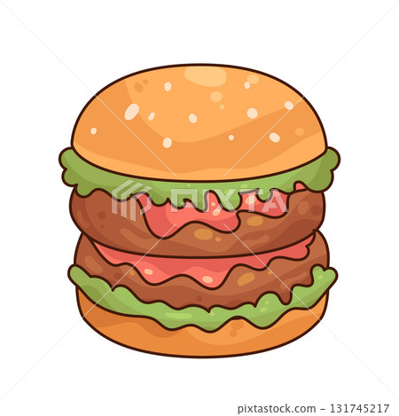 illustration of Double Burger illustration of Double Burger 131745217