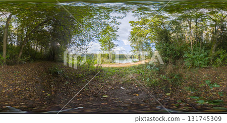 360 degree panorama of a river along a forested area and a country path. HDRI seamless spherical 360-degree panorama of river along a forested area 360 degree panorama of a river along a forested area and a country path. HDRI seamless spherical 360-degree panorama of river along a forested area 131745309