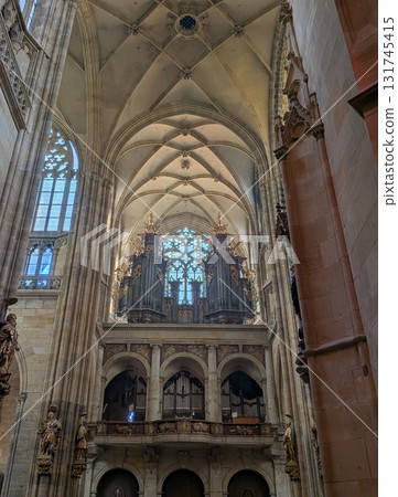 Pipe Organ of St. Vitus Cathedral in Prague | Historic Gothic Architecture in Czech Republic and Europe 131745415