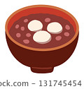 Hand-drawn vector illustration of red bean soup 131745454