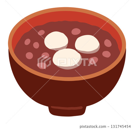 Hand-drawn vector illustration of red bean soup Hand-drawn vector illustration of red bean soup 131745454