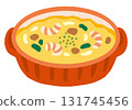 Shrimp gratin hand drawn vector illustration 131745456