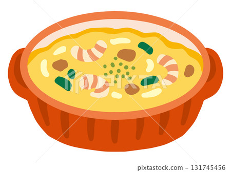 Shrimp gratin hand drawn vector illustration Shrimp gratin hand drawn vector illustration 131745456