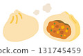 Hand-drawn vector illustration of meat bun 131745459