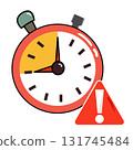 Red Stopwatch with Exclamation Point Illustration 131745484