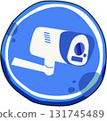Illustration of a Security Camera on Blue Background 131745489